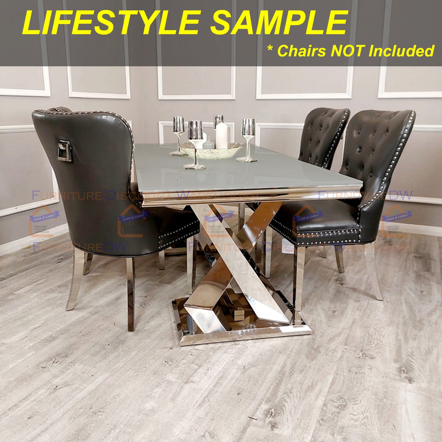 Xavia Dining Table 1.8m Marble - White | Black | Light Grey | Cream | Black & Gold