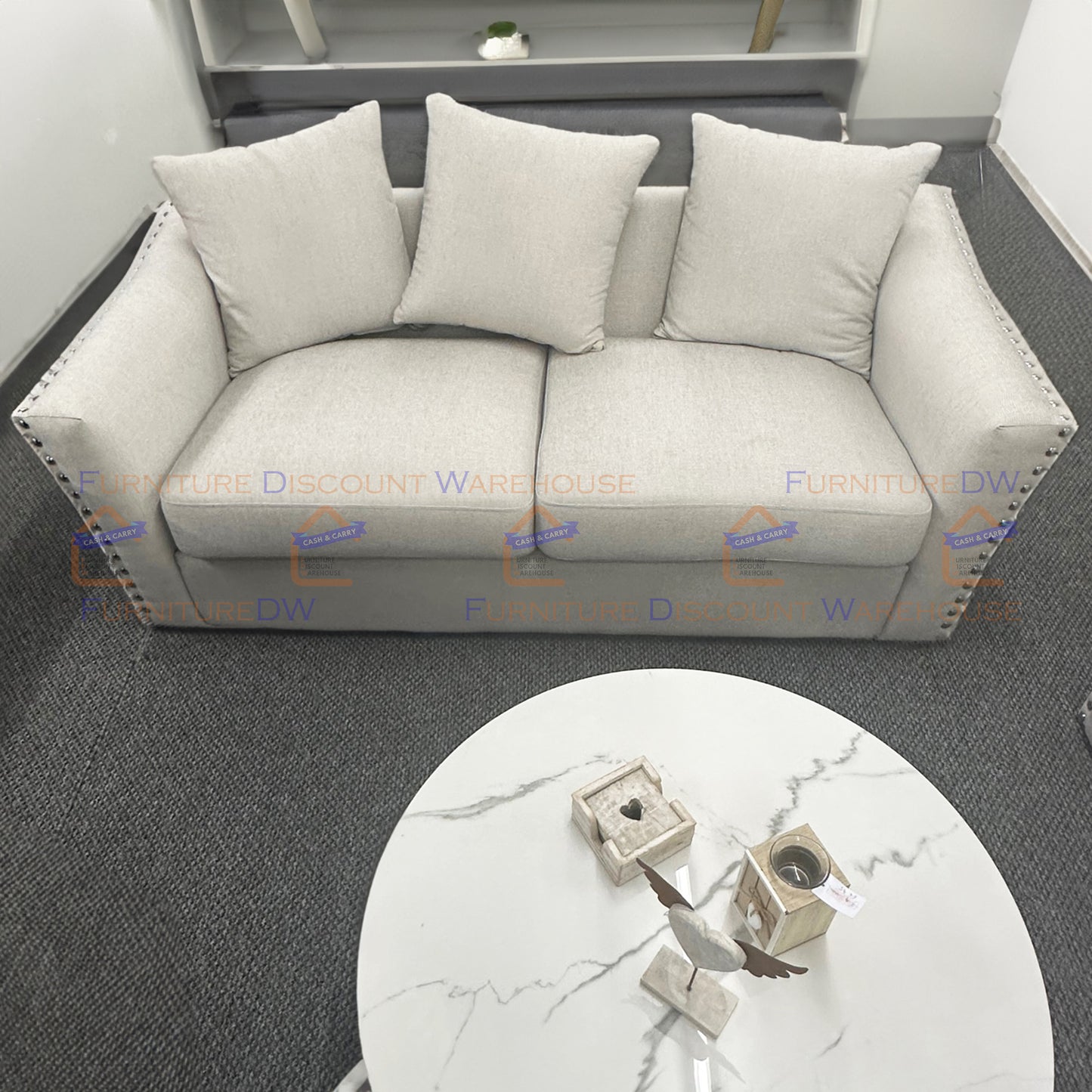 Blakely 3 & 2 Seater Fabric Sofa Set - Creamy Beige