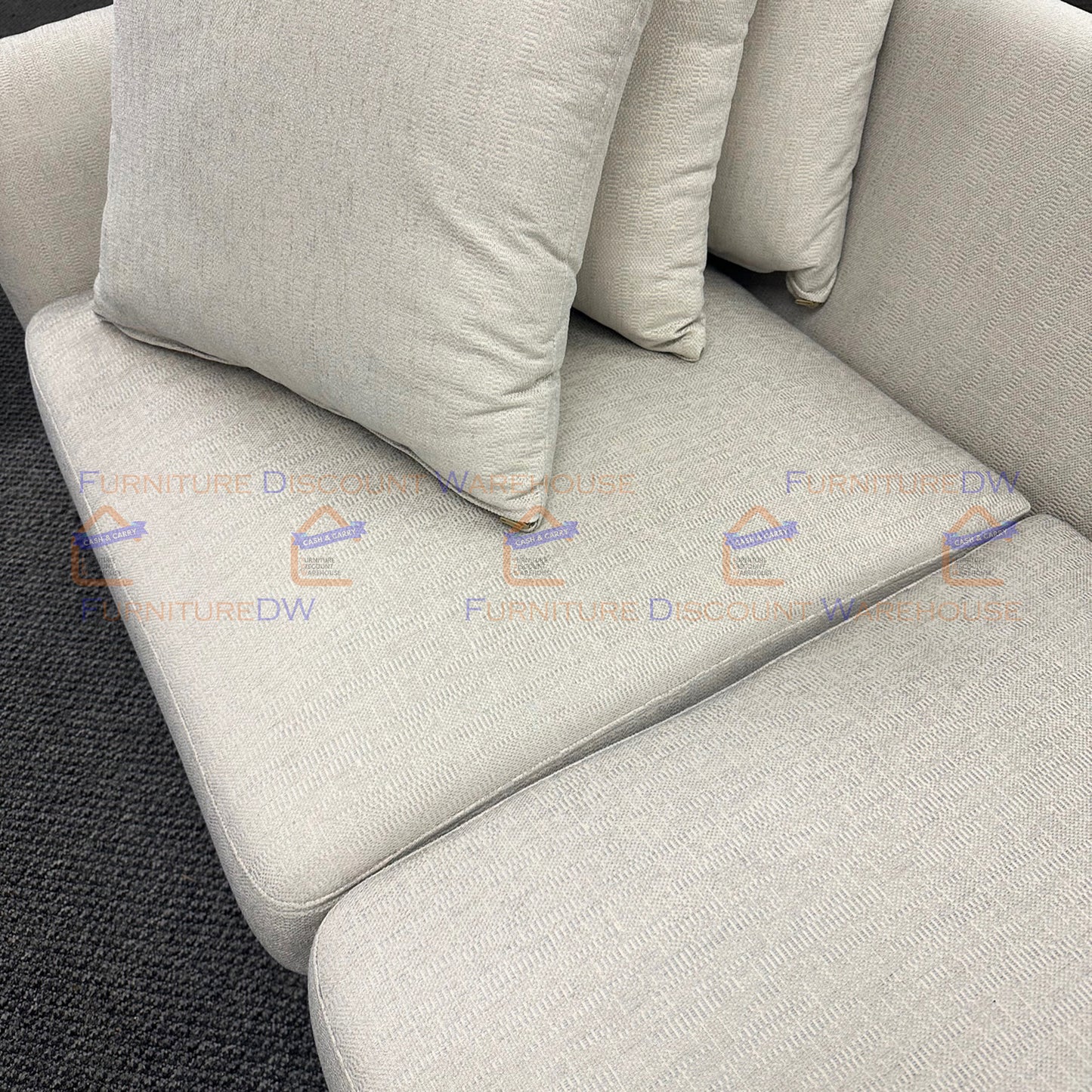 Blakely 3 & 2 Seater Fabric Sofa Set - Creamy Beige