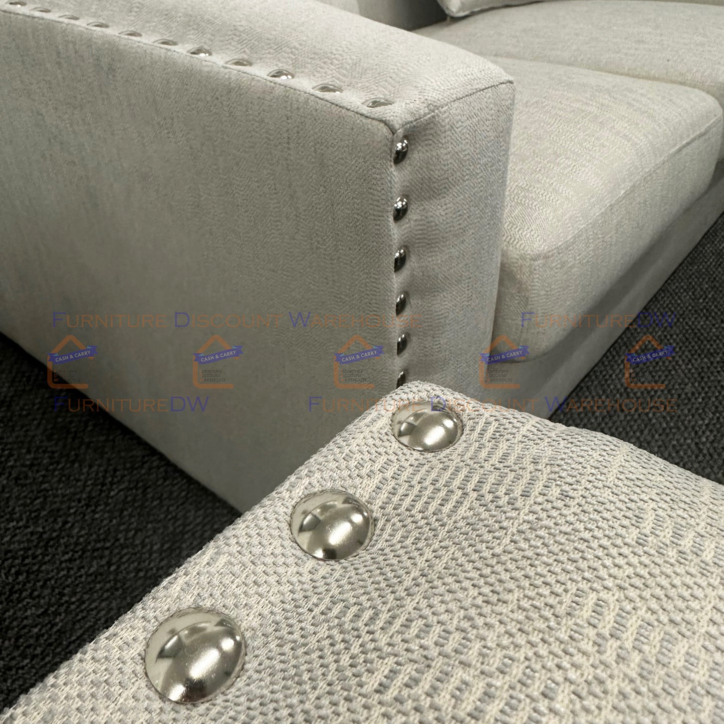 Blakely 3 & 2 Seater Fabric Sofa Set - Creamy Beige