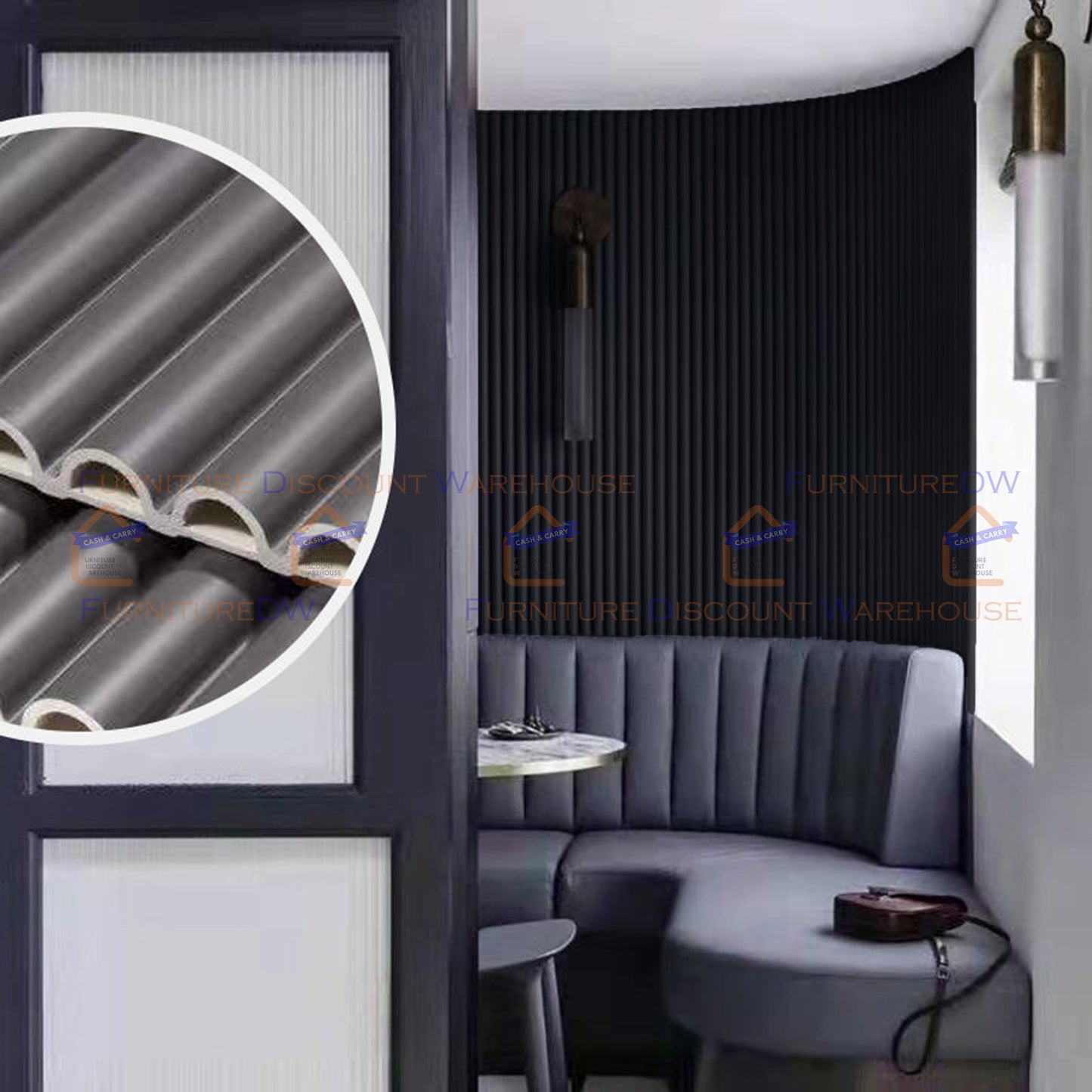 Decorative Fluted Wall Panels - 4 Colours | Black | White | Grey | Silver