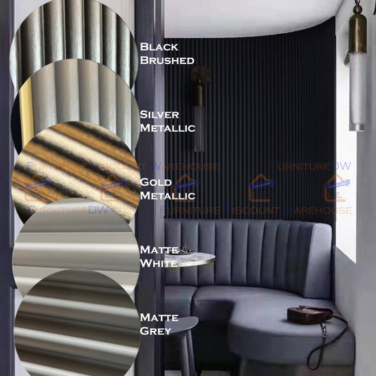 Decorative Fluted Wall Panels - 4 Colours | Black | White | Grey | Silver