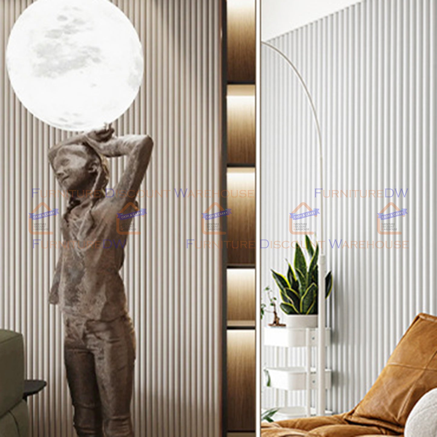 Decorative Fluted Wall Panels - 4 Colours | Black | White | Grey | Silver