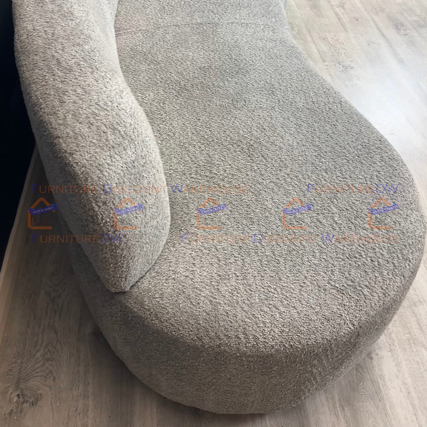 CLEARANCE - Miami 3 Seater Curved Boucle Sofa - Grey