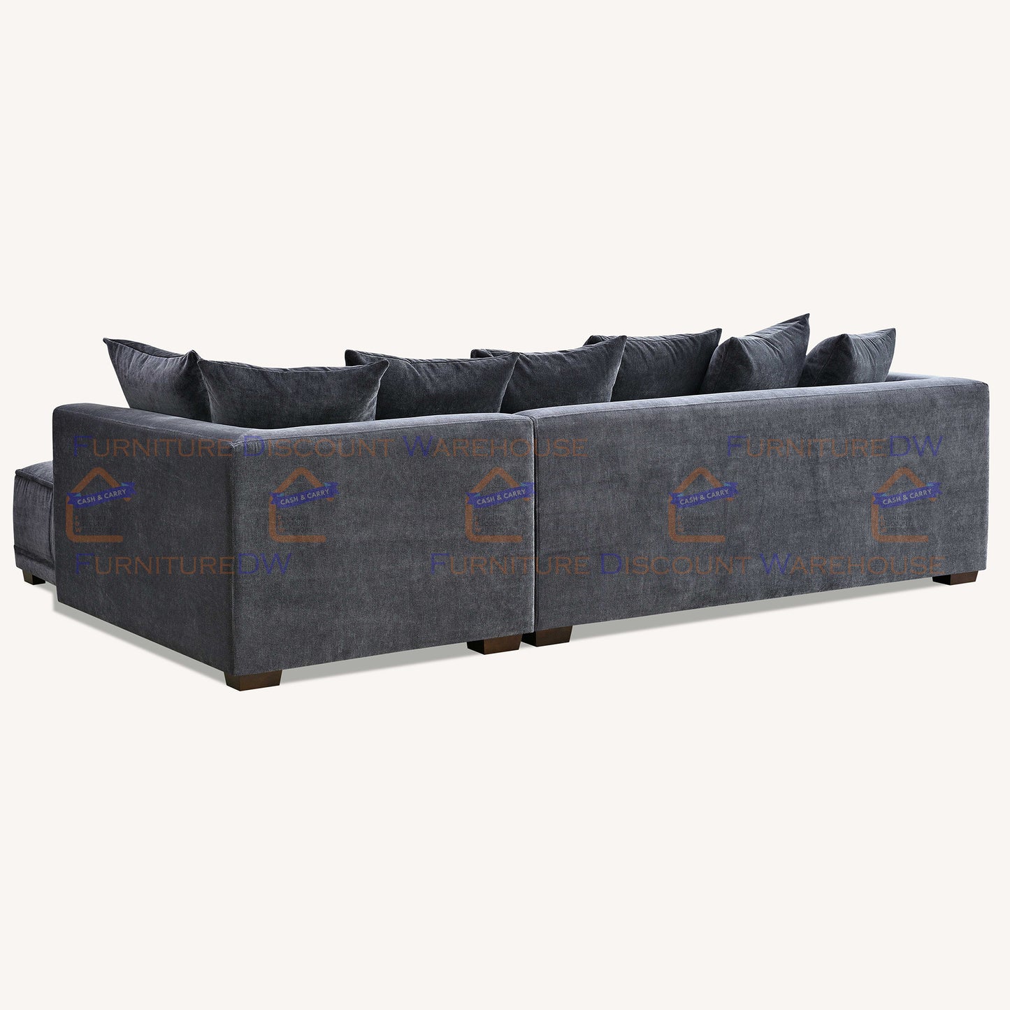 ALUXO® Gramercy Right Hand Corner Sofa Grey Velvet Boucle Medium
