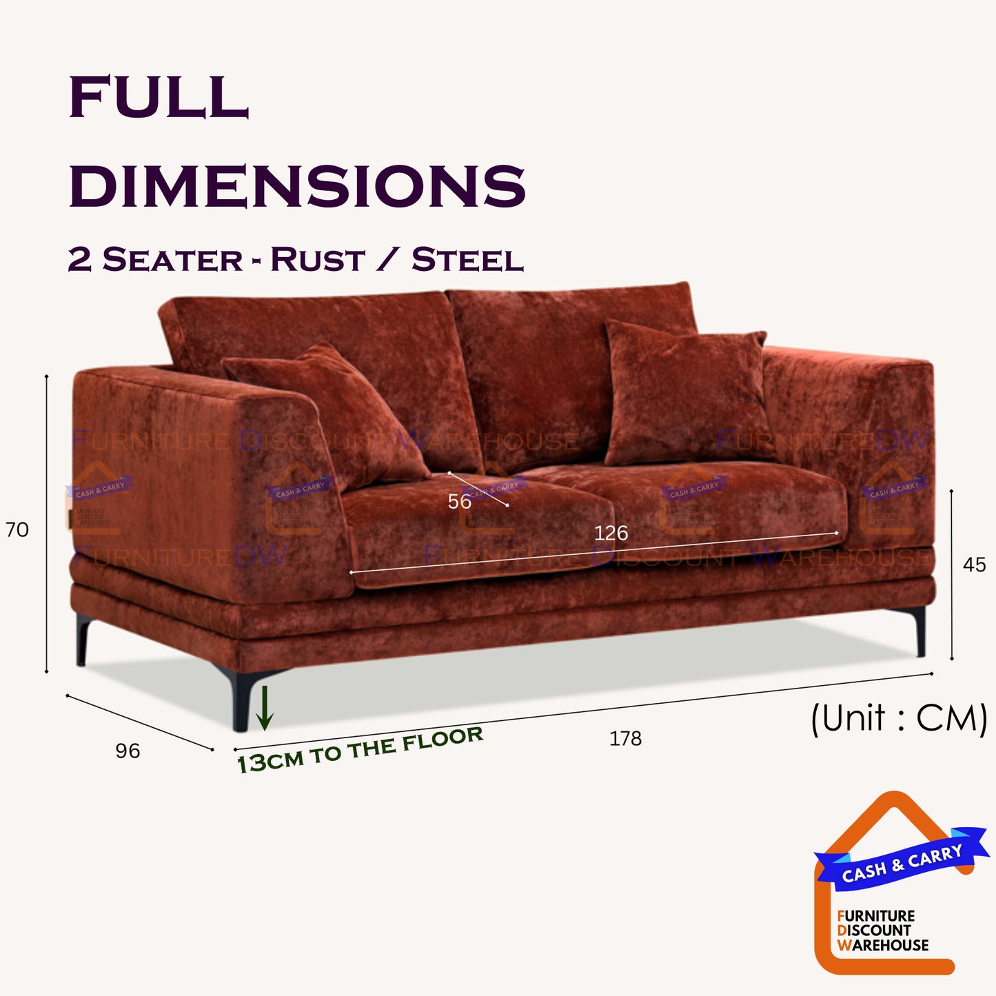 ALUXO® Lenox Boucle 3+2 Seater Velvet Sofa - Rust Red | Steel Grey | Aegean Blue