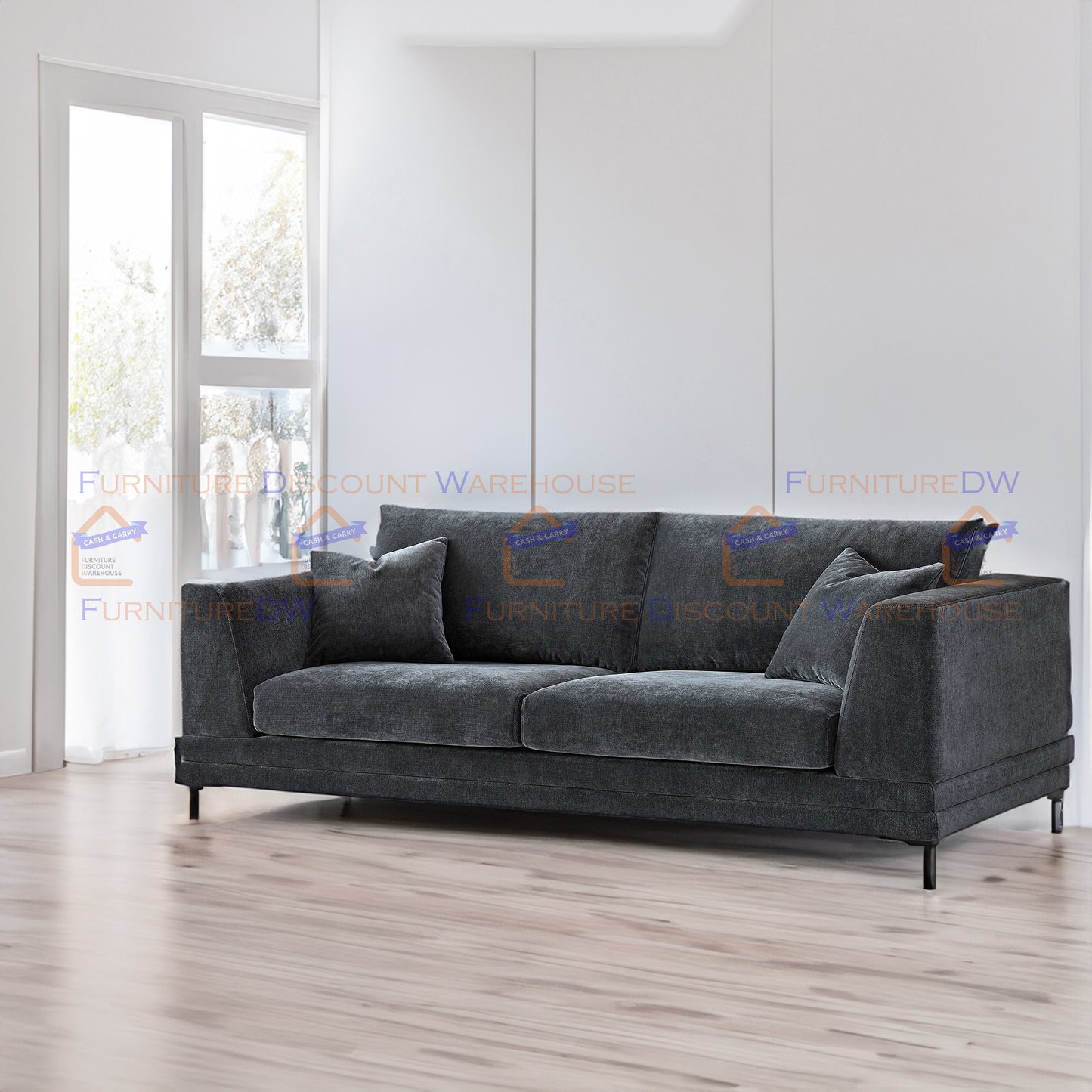 ALUXO® Lenox Boucle 3+2 Seater Velvet Sofa - Rust Red | Steel Grey | Aegean Blue