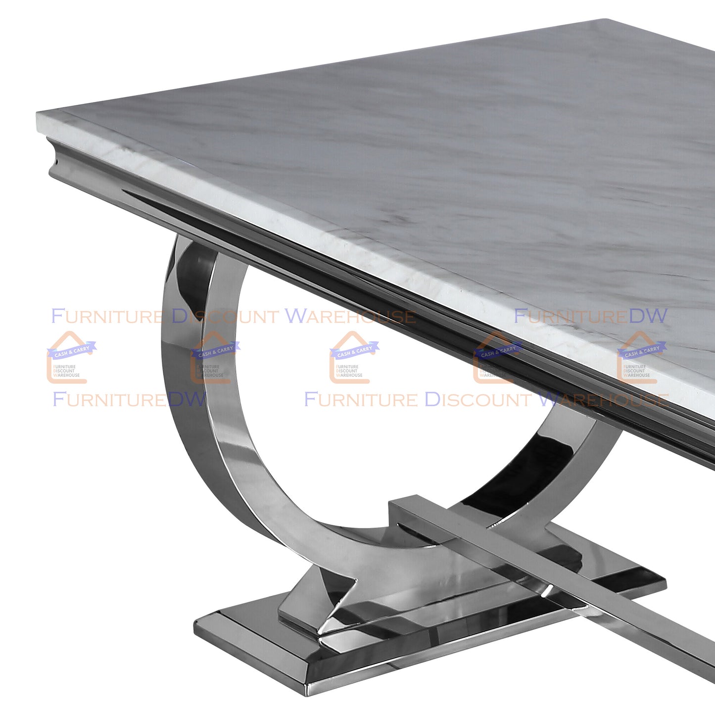 Arriana Dining Table 1.5m / 1.8m / 2m - Marble | Tempered Glass Top