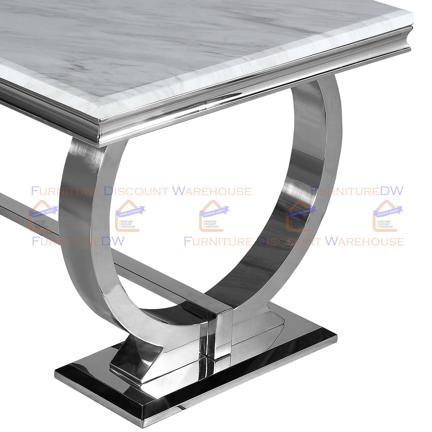 Arriana Dining Table 1.5m / 1.8m / 2m - Marble | Tempered Glass Top