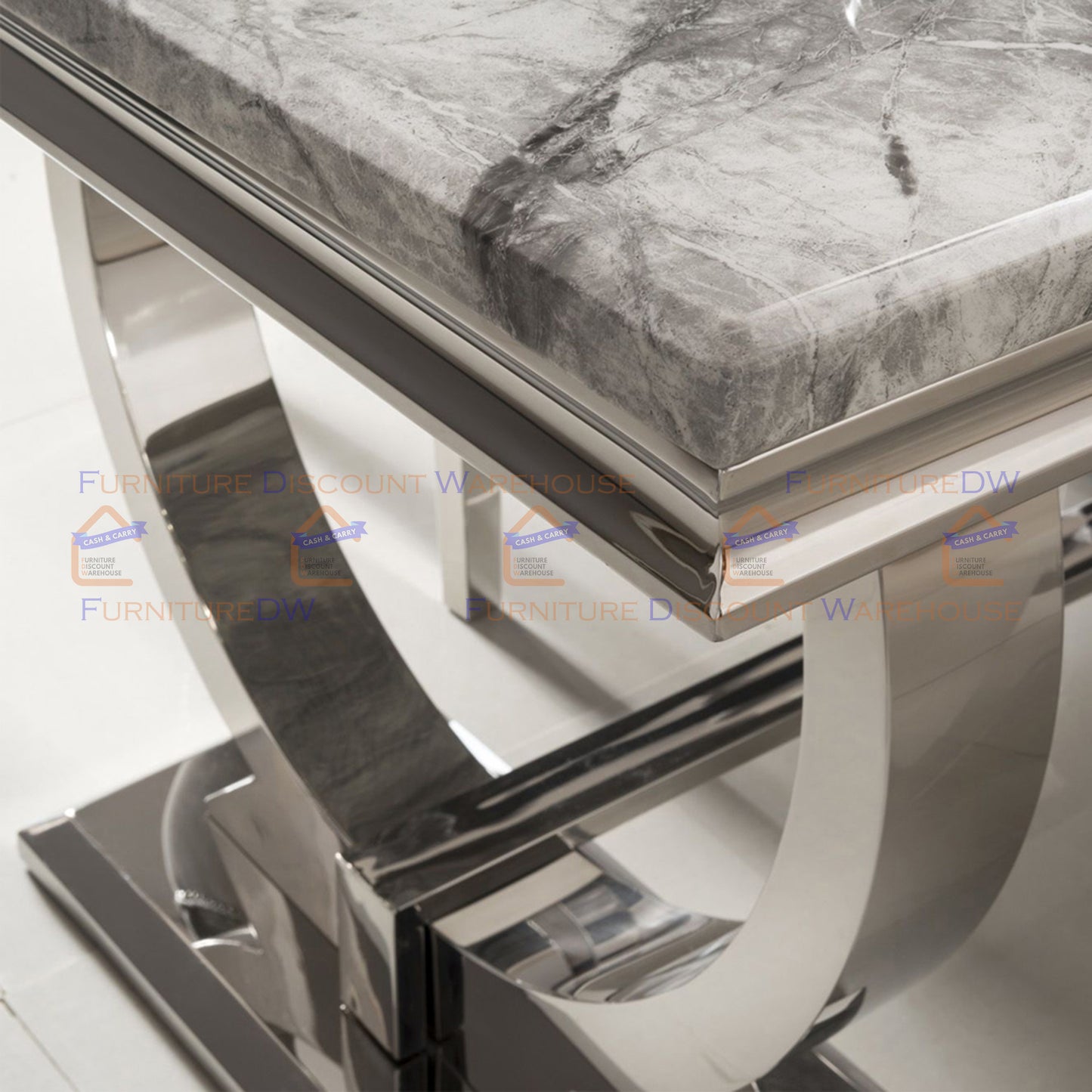 Arriana Dining Table 1.5m / 1.8m / 2m - Marble | Tempered Glass Top