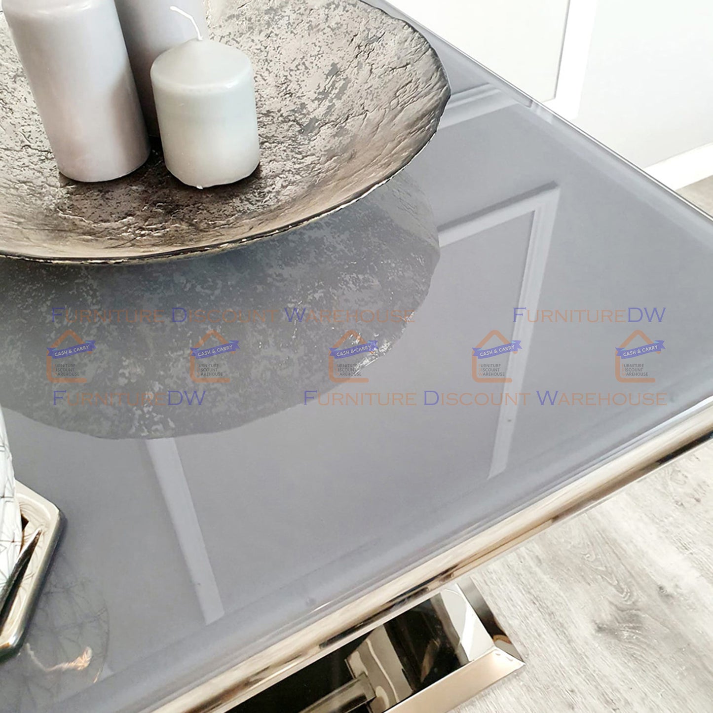 Arriana Dining Table 1.5m / 1.8m / 2m - Marble | Tempered Glass Top