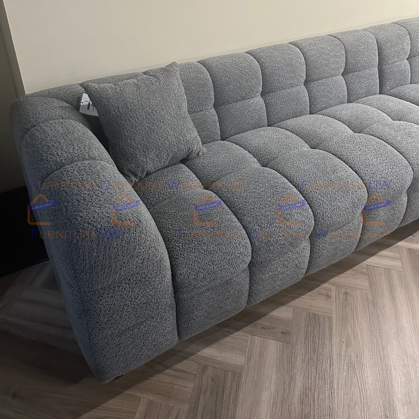 ALUXO® Tribeca 1/3/4/5 Seater Boucle L/R Corner Sofa Arm Chair Stool - Oatmeal Beige | Pearl Grey | Iron Grey