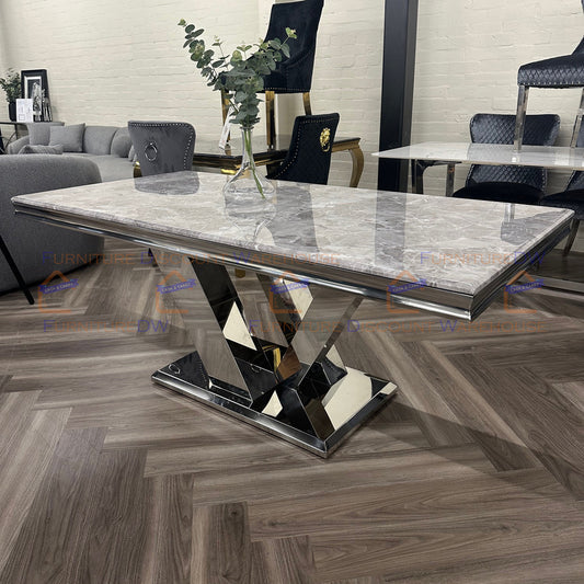 Venice Dining Table 1.8m Marble Top - White | Black | Light Grey | Cream | Black & Gold