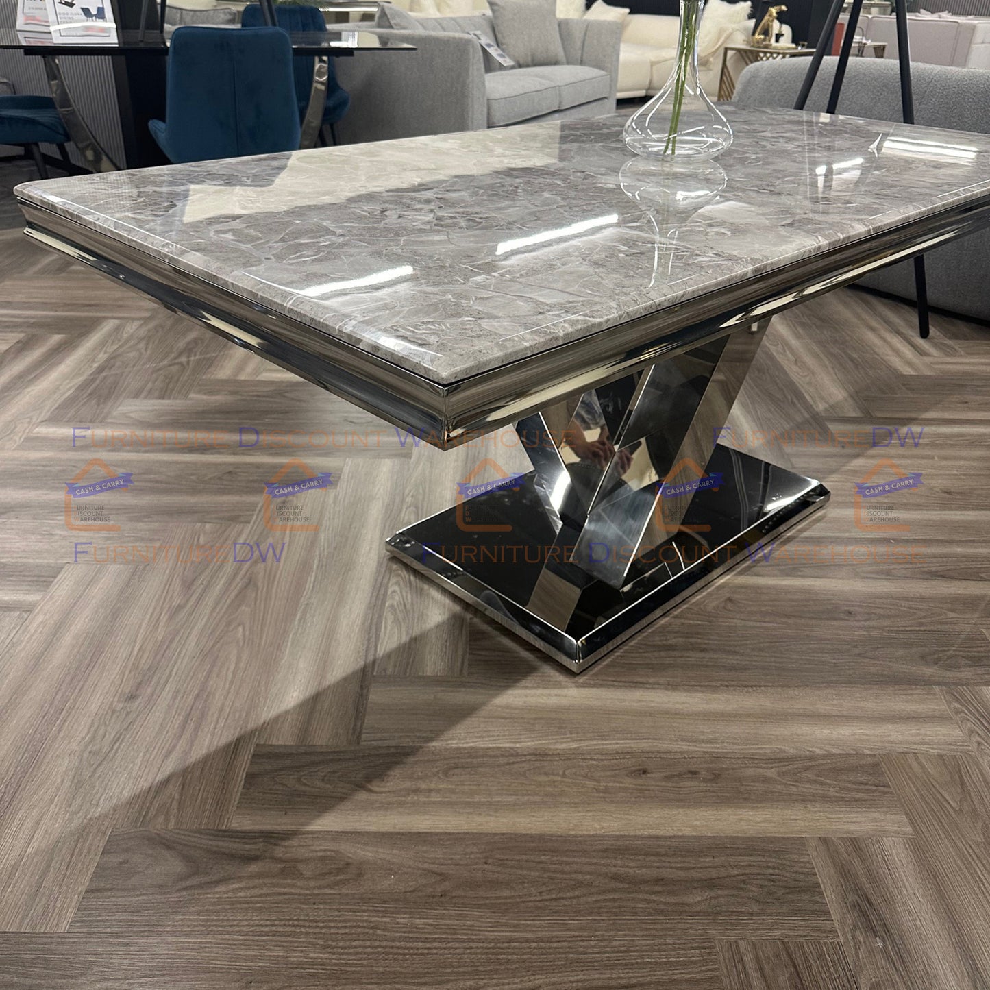Venice Dining Table 1.8m Marble Top - White | Black | Light Grey | Cream | Black & Gold