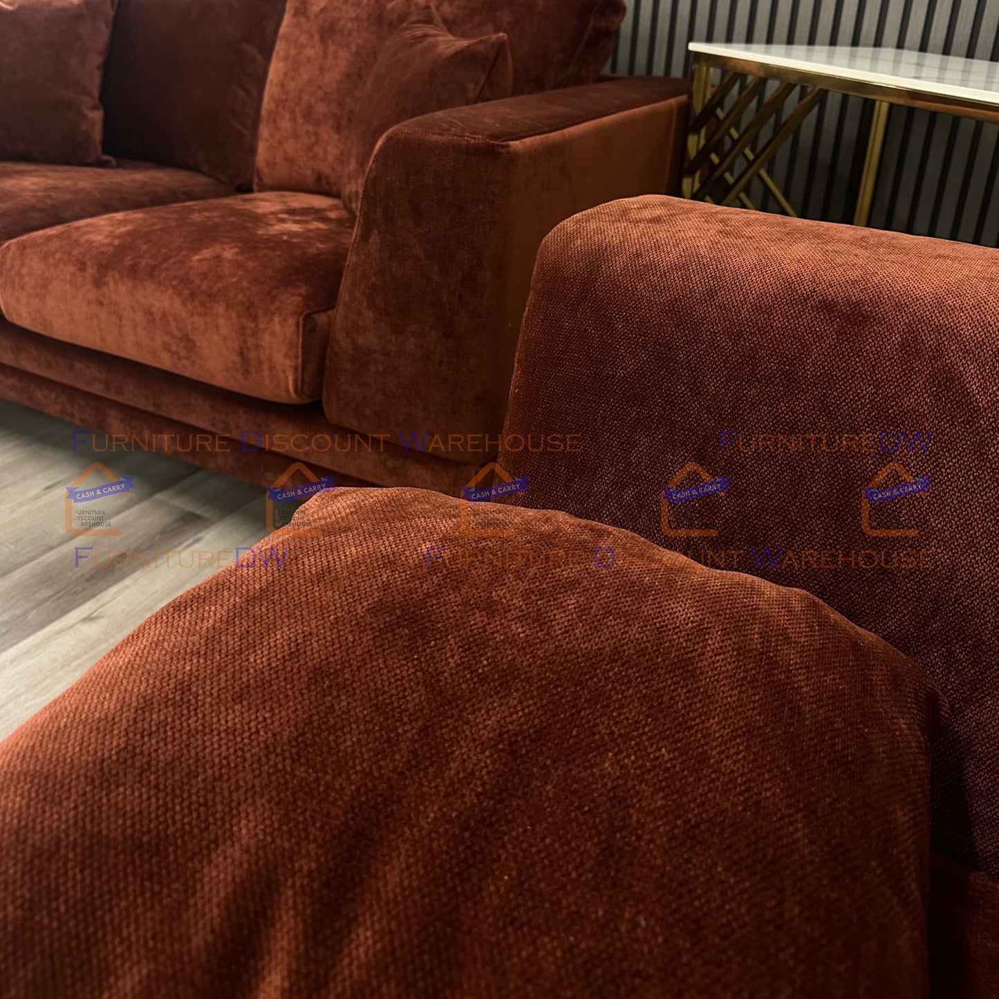 ALUXO® Lenox Boucle 3+2 Seater Velvet Sofa - Rust Red | Steel Grey | Aegean Blue