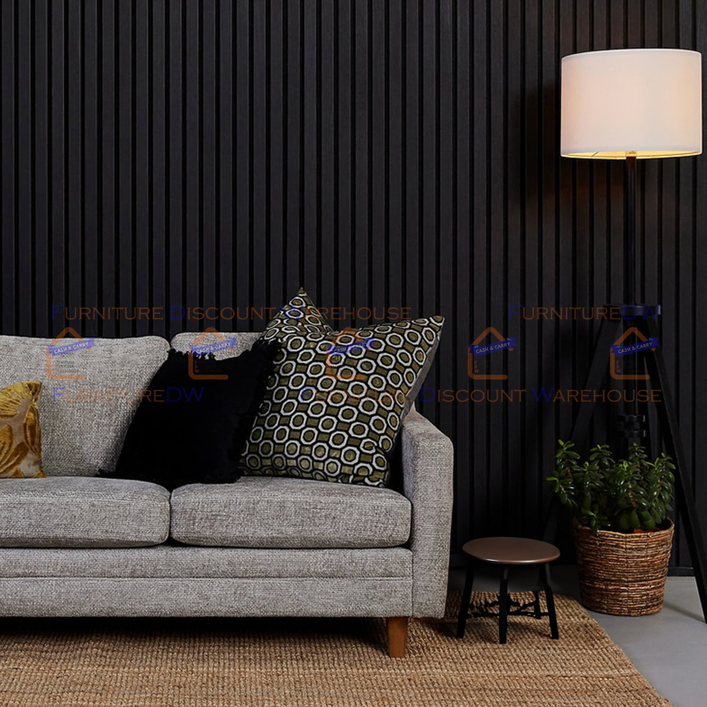 2400x600mm Wood Acoustic MDF Slatted Wall Panels - 8 Colours | Light Oak / Natural Oak / Walnut / Ash Grey / Black / White Marble / Silver / Gold