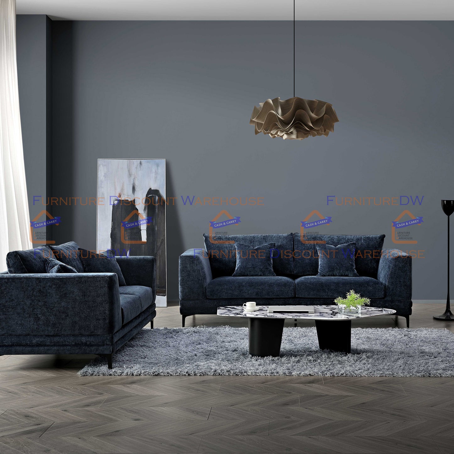 ALUXO® Lenox Boucle 3+2 Seater Velvet Sofa - Rust Red | Steel Grey | Aegean Blue