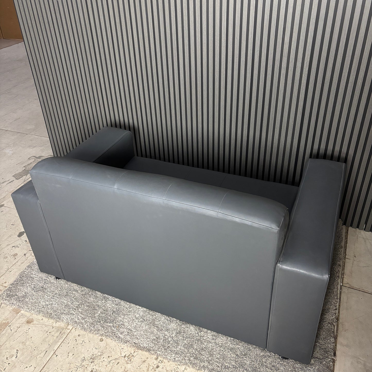 CLEARANCE - Chatham 2 Seater Faux Leather Sofa - Grey