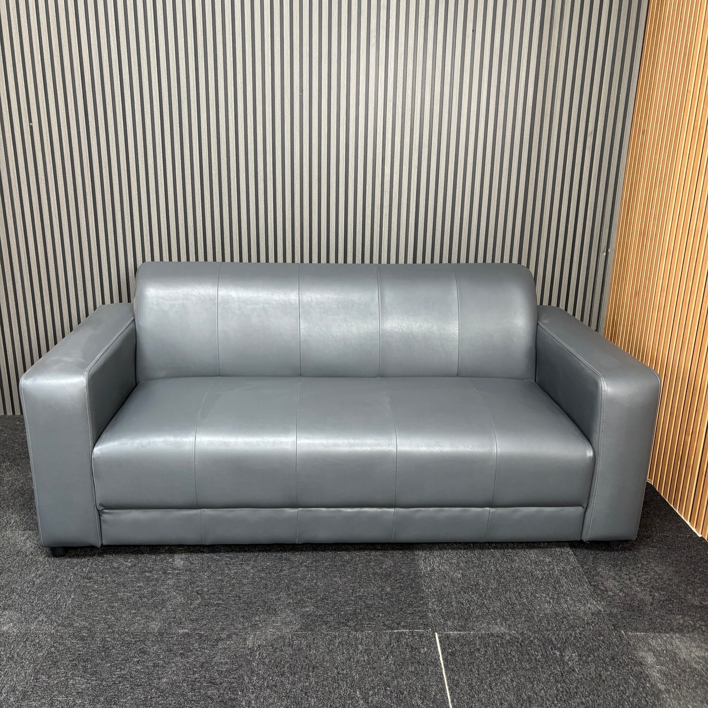 CLEARANCE - Chatham 3 Seater Faux Leather Sofa - Grey
