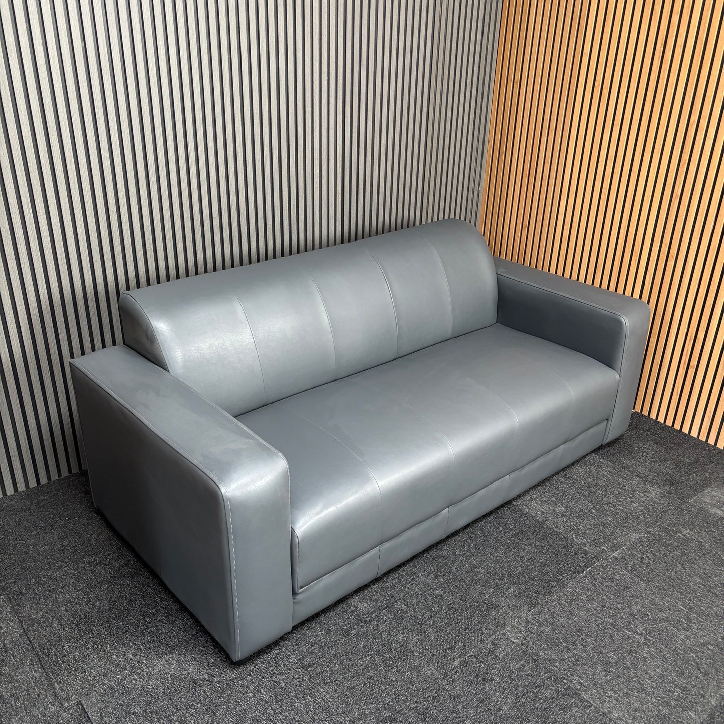 CLEARANCE - Chatham 3 Seater Faux Leather Sofa - Grey