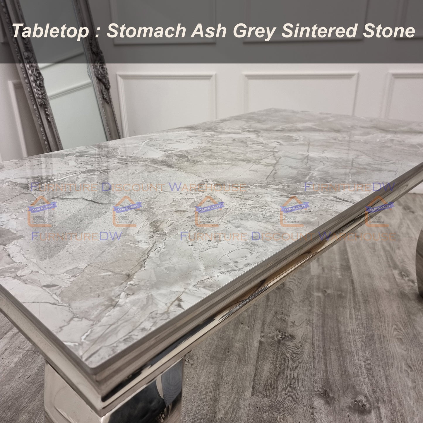 Louis Chrome Console Table 1.2m / 1.4m - Marble | Sintered Stone | Tempered Glass Top