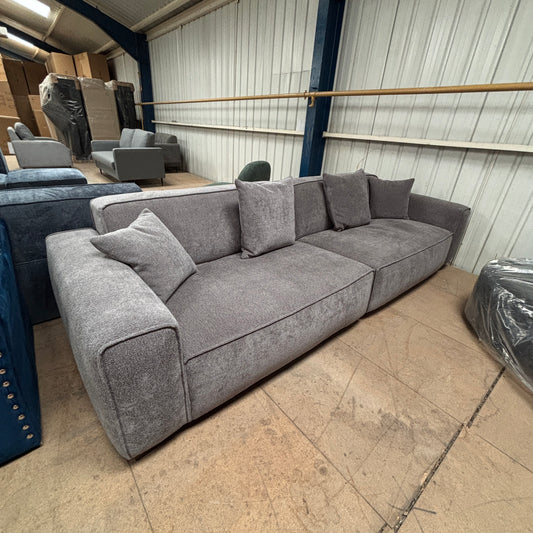 CLEARANCE - Dakota Boucle 4 Seater Sofa - Charcoal Grey