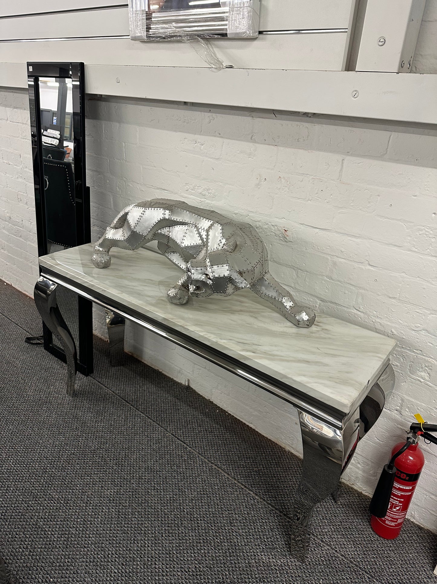 Louis Chrome Console Table 1.2m / 1.4m - Marble | Sintered Stone | Tempered Glass Top