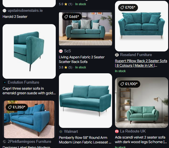 CLEARANCE - Dublin 2 Seater Crushed Fabric Sofa - Teal Green
