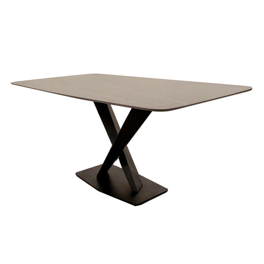 Apollo Dining Table 1.6m - Slimline Black Sintered Stone Top