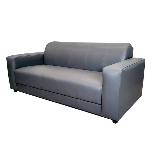 Chatham 3 Seater Faux Leather Sofa - Black | Dark Grey