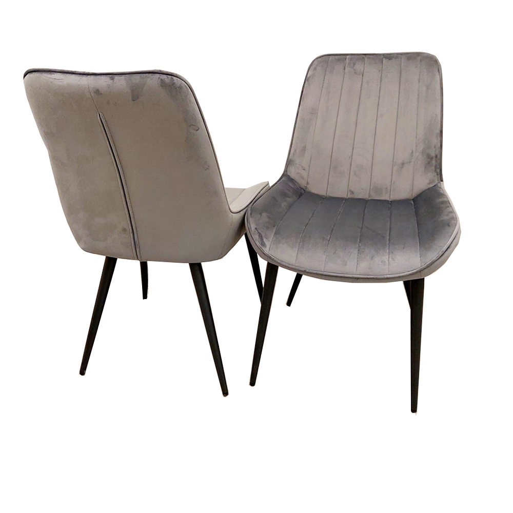 Dido Velvet Dining Chair | Black Metal Legs - Black | Blue | Cream | Green | Iron | Teal