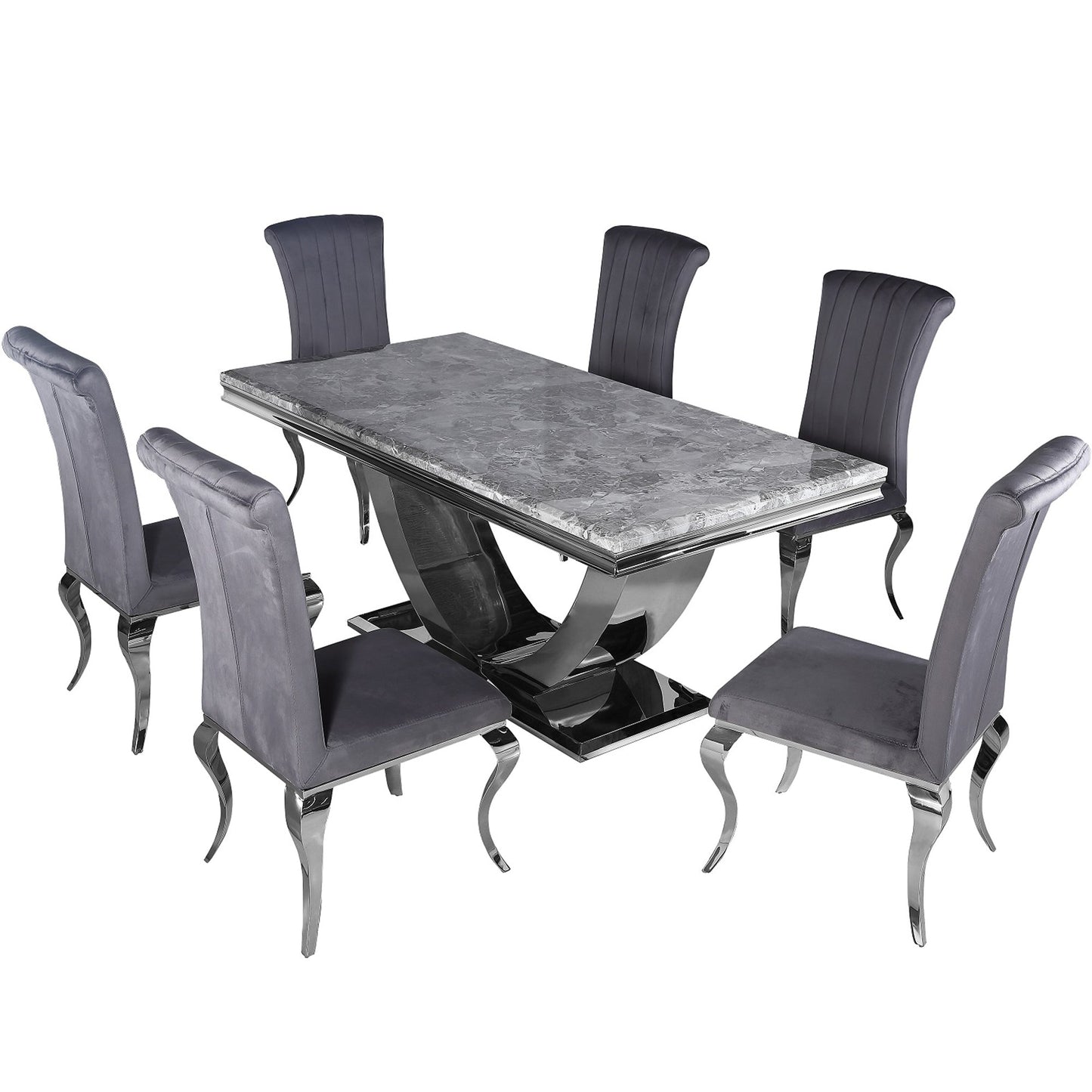 Arial Dining Table with Grey Marble Top