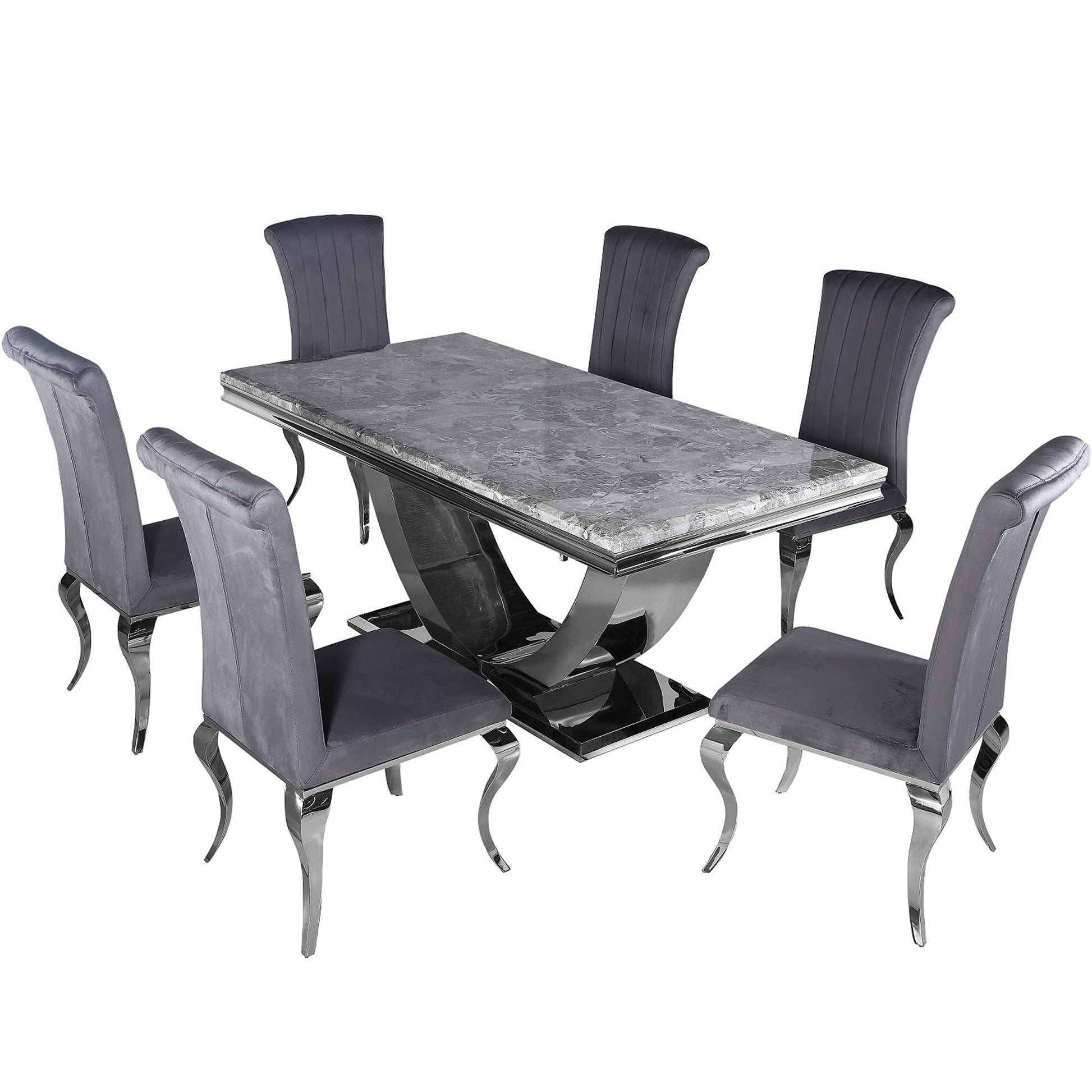 Arial Dining Table with Grey Marble Top