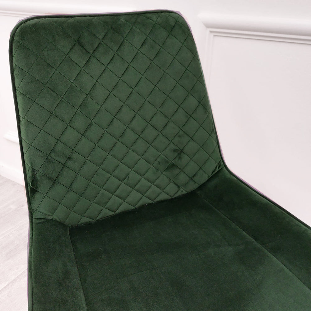Luna Velvet Dining Chair | Gold Tipped Black Legs - Black | Blue | Cream | Green | Iron | Teal