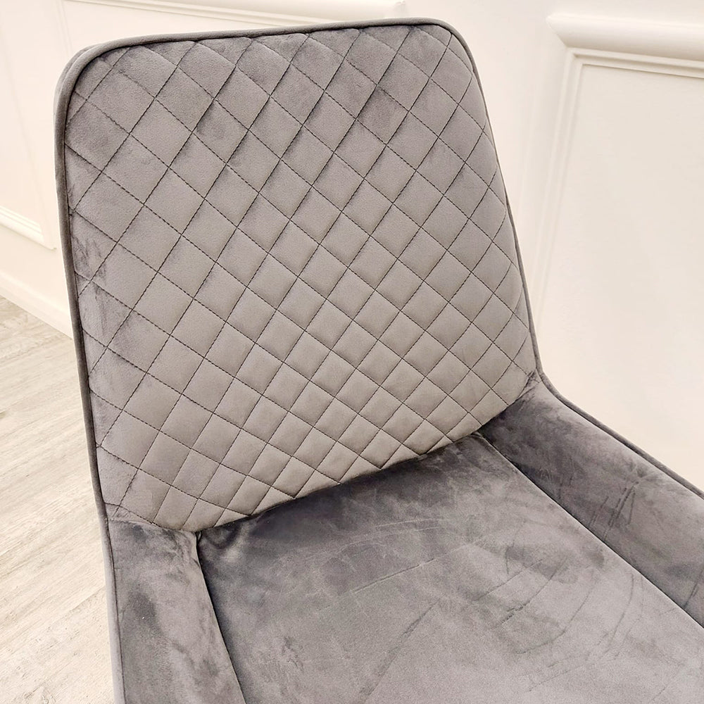 Luna Velvet Dining Chair | Gold Tipped Black Legs - Black | Blue | Cream | Green | Iron | Teal