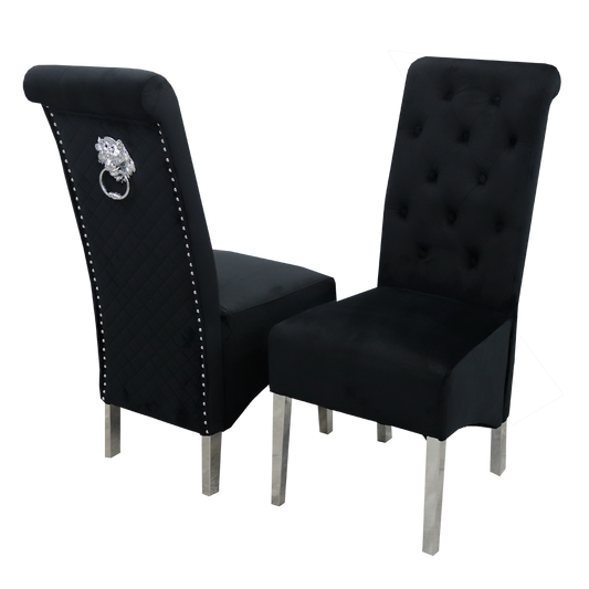 Emma Dining Chair in Black Velvet