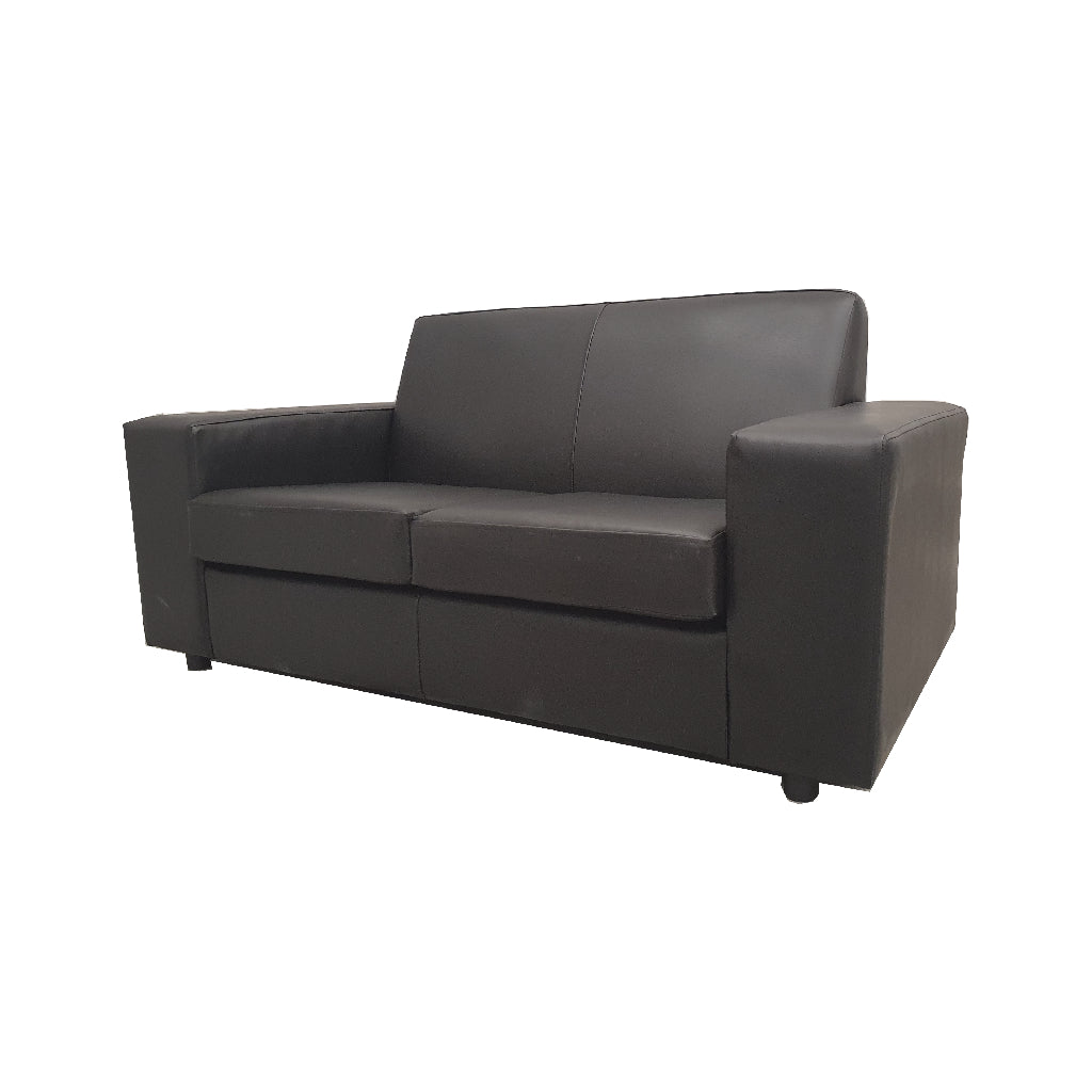 Nevada Black Faux Leather 2 Seater Contract Sofa