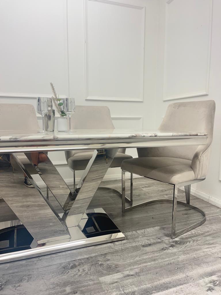 Venice Dining Table 1.8m Marble Top - White | Black | Light Grey | Cream | Black & Gold