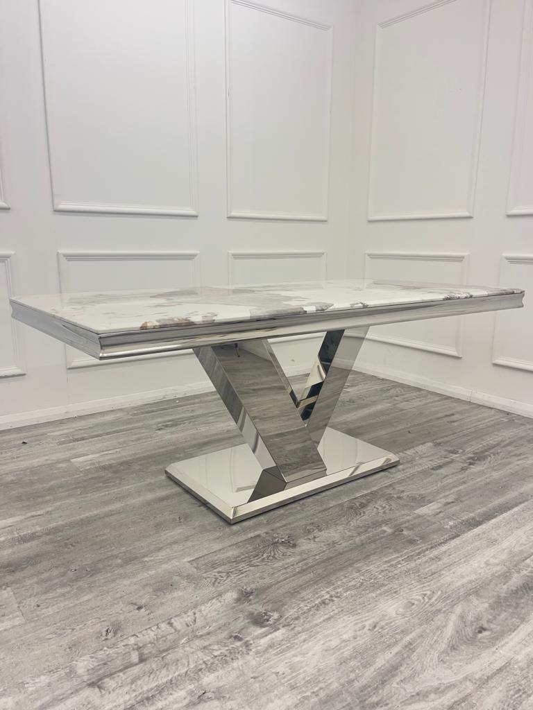 Venice Dining Table 1.8m Marble Top - White | Black | Light Grey | Cream | Black & Gold