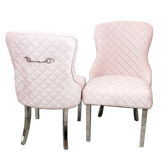 Kate Dining Chair in Pink Velvet