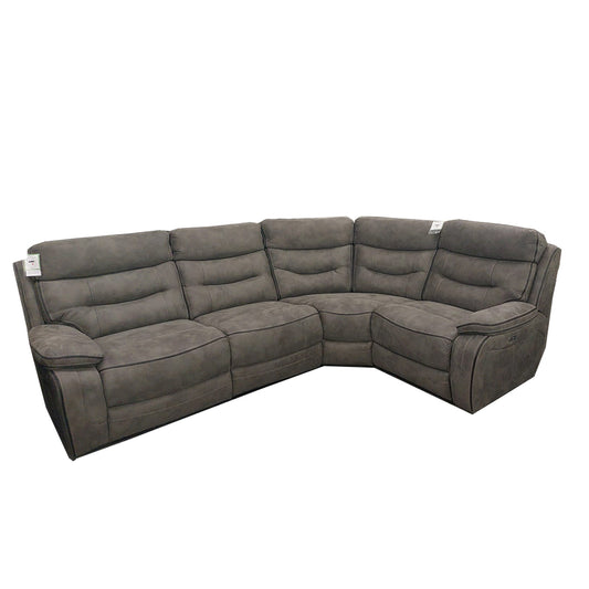 McKinlay Electric Corner Recliner Sofa in Dark Grey Suede