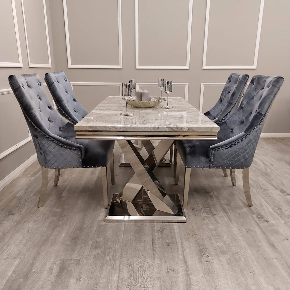 Xavia Dining Table 1.8m Marble - White | Black | Light Grey | Cream | Black & Gold