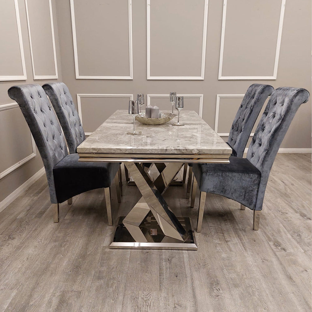 Xavia Dining Table 1.8m Marble - White | Black | Light Grey | Cream | Black & Gold