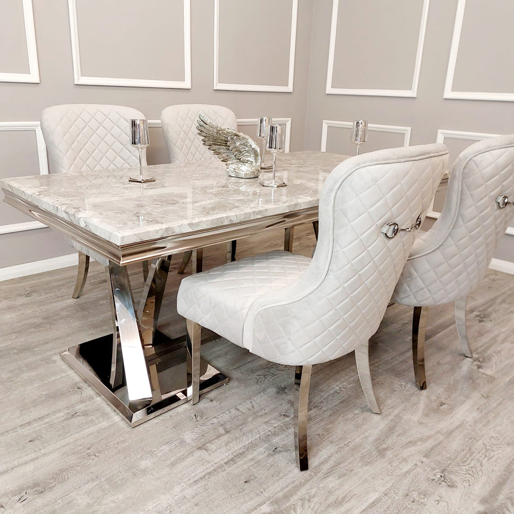 Xavia Dining Table 1.8m Marble - White | Black | Light Grey | Cream | Black & Gold