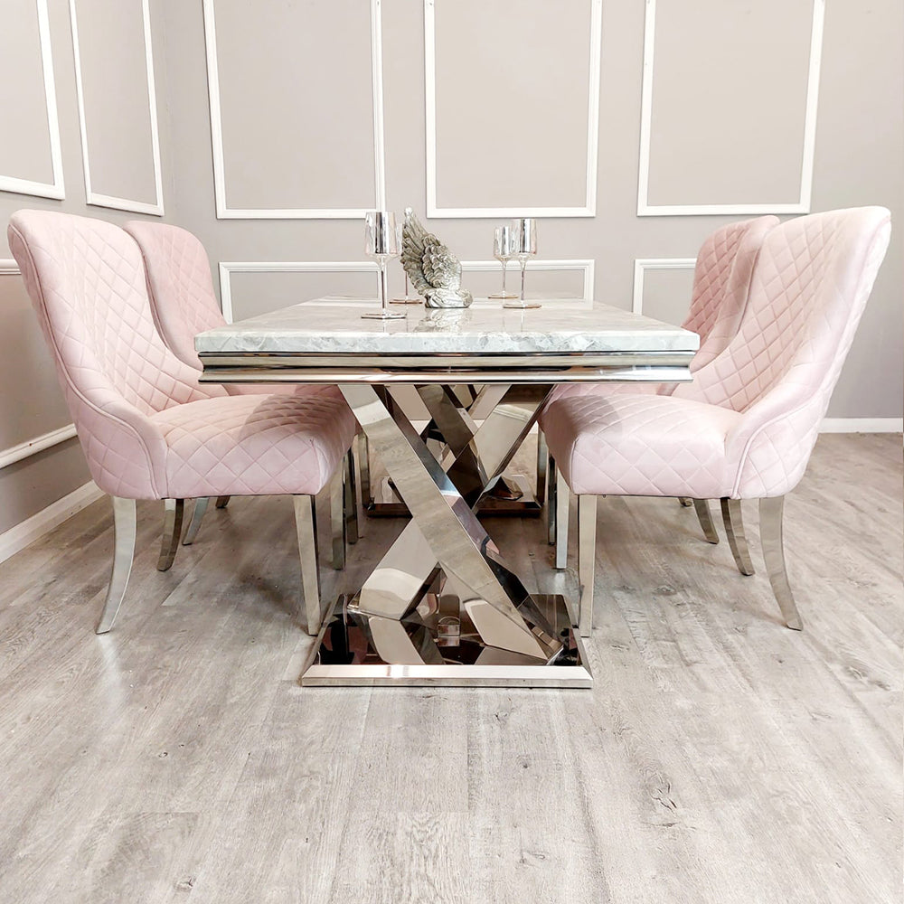 Xavia Dining Table 1.8m Marble - White | Black | Light Grey | Cream | Black & Gold