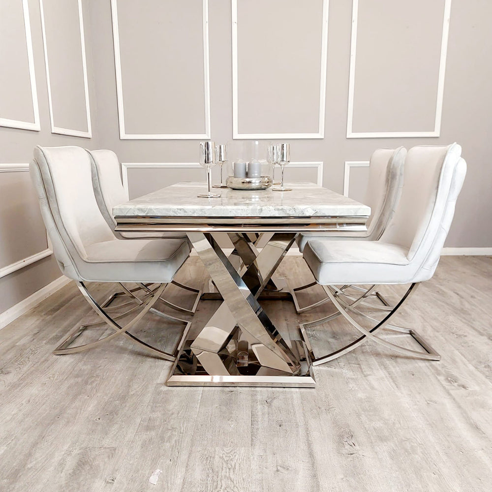 Xavia Dining Table 1.8m Marble - White | Black | Light Grey | Cream | Black & Gold