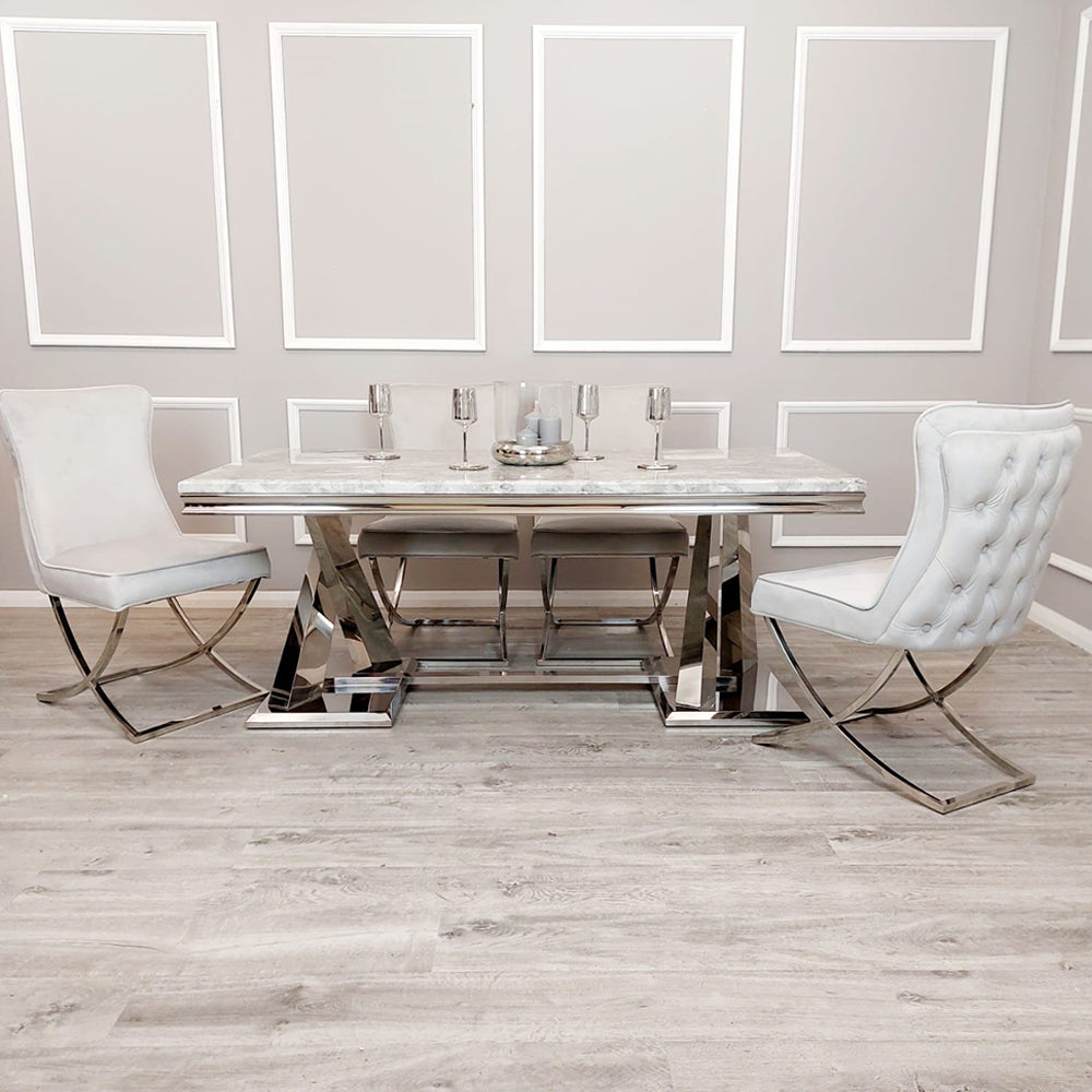 Xavia Dining Table 1.8m Marble - White | Black | Light Grey | Cream | Black & Gold