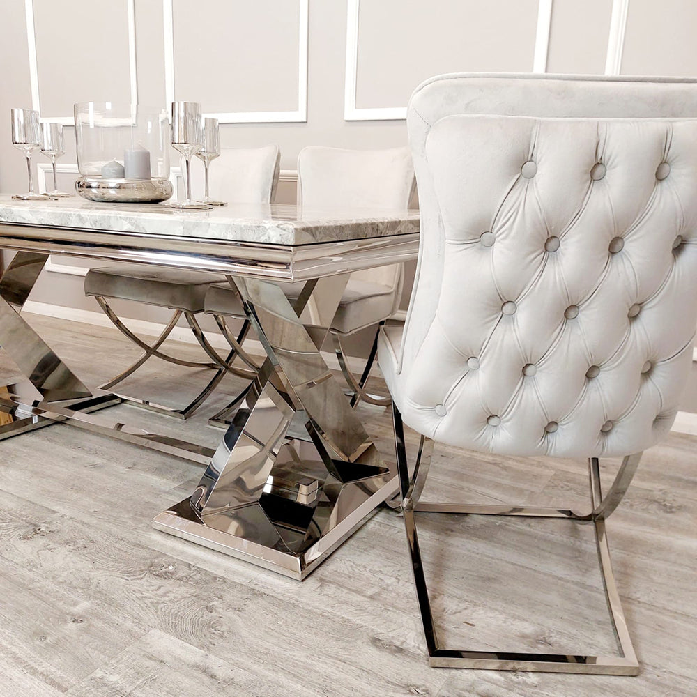 Xavia Dining Table 1.8m Marble - White | Black | Light Grey | Cream | Black & Gold